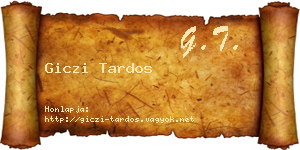 Giczi Tardos névjegykártya
